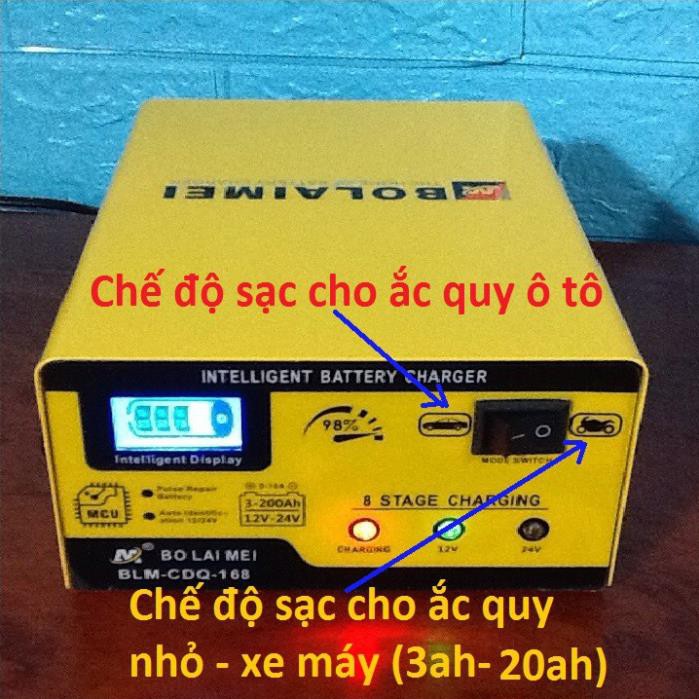 Bộ sạc bình acquy 12v 24v 3ah - 200ah, sạc bình acquy tự động ngắt khi đầy.