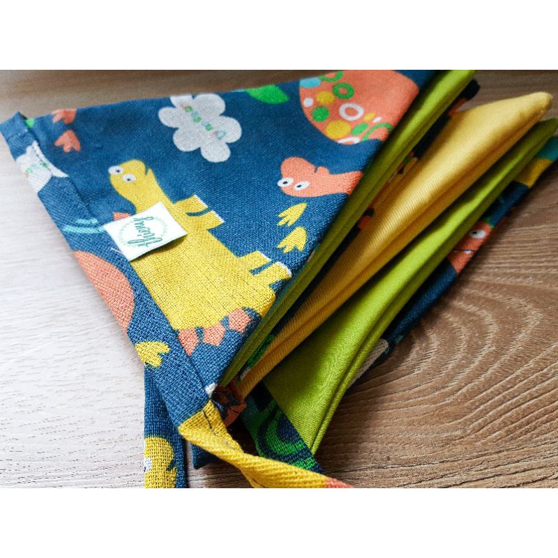 Dây cờ tam giác vải kaki canvas xịn may đẹp - 2.2m Dây cờ trang trí Decor Sinh nhật Lều vải Thiên Ý nhiều màu