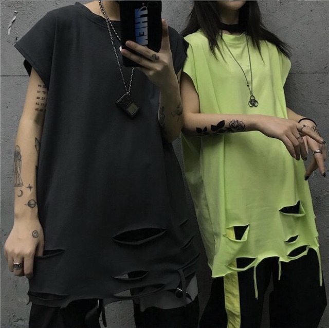 (SẴN) Áo TANKTOP 3 lỗ ulzzang UNISEX rách gấu hot hit 2020 áo tank top rách 2020