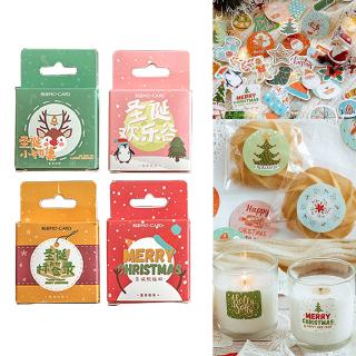 Bộ 45 sticker hình cây thông Giáng Sinh/chú hươu dễ thương dùng để trang trí scrapbook/nhật ký/album ảnh
