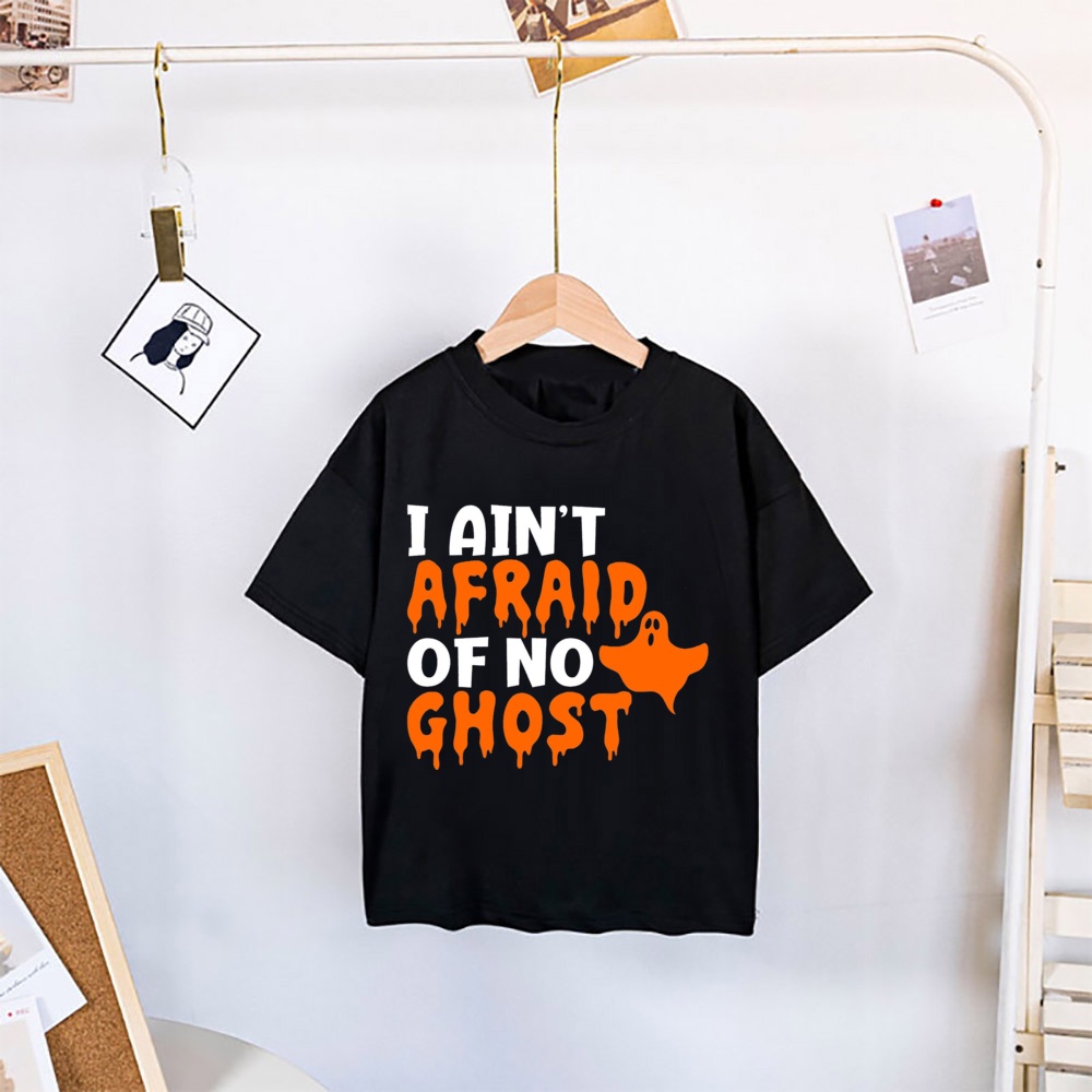 Áo Thun t-Shirt Tay Ngắn Cổ Tròn In Hình halloween Dành Cho Trẻ Em