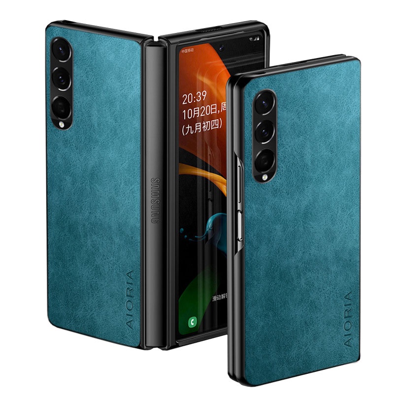 Bao Da Điện Thoại pu Màu Trơn Chống Trầy Xước Cho samsung galaxy z fold 4 3 5g z fold4 fold3 Ốp
