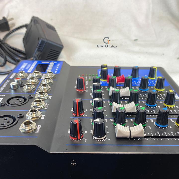 Bộ trộn âm thanh, Micxer F4, Mixer YAMAHA F4 Pro có Bluetooth có chân USB cao cấp, hàng đẹp GiatotHN