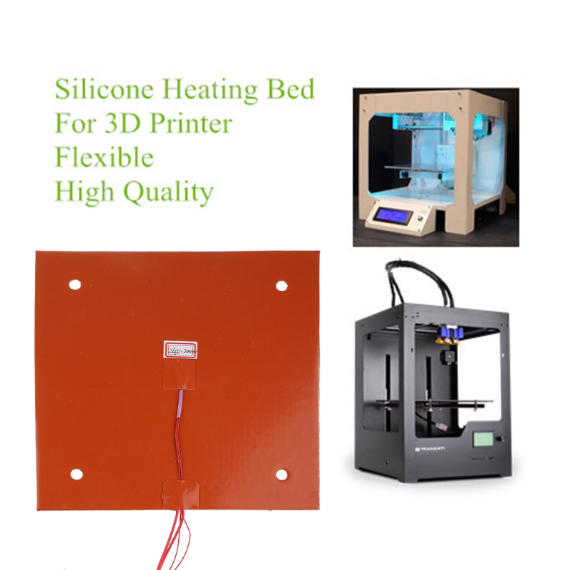 Tấm Nệm Nhiệt Silicon 230x230mm 24V 200W Có Lỗ Vít Thay Thế Cho Máy In 3D