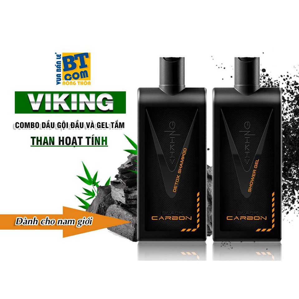 Dầu gội và gel tắm dành cho nam giới Viking Black Carbon 300ml