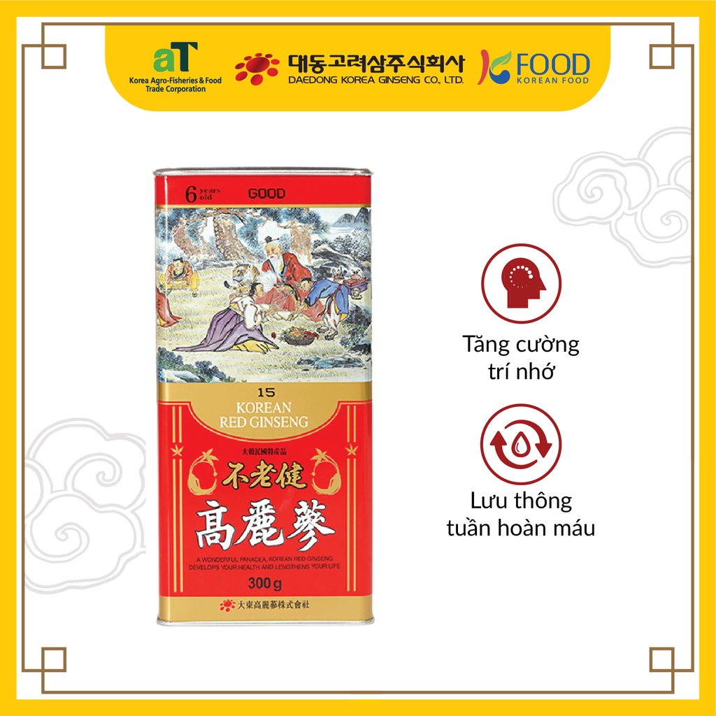 Hồng Sâm Củ Khô DAEDONG GINSENG Dòng Good 300G (Size 15 – 10 Củ)