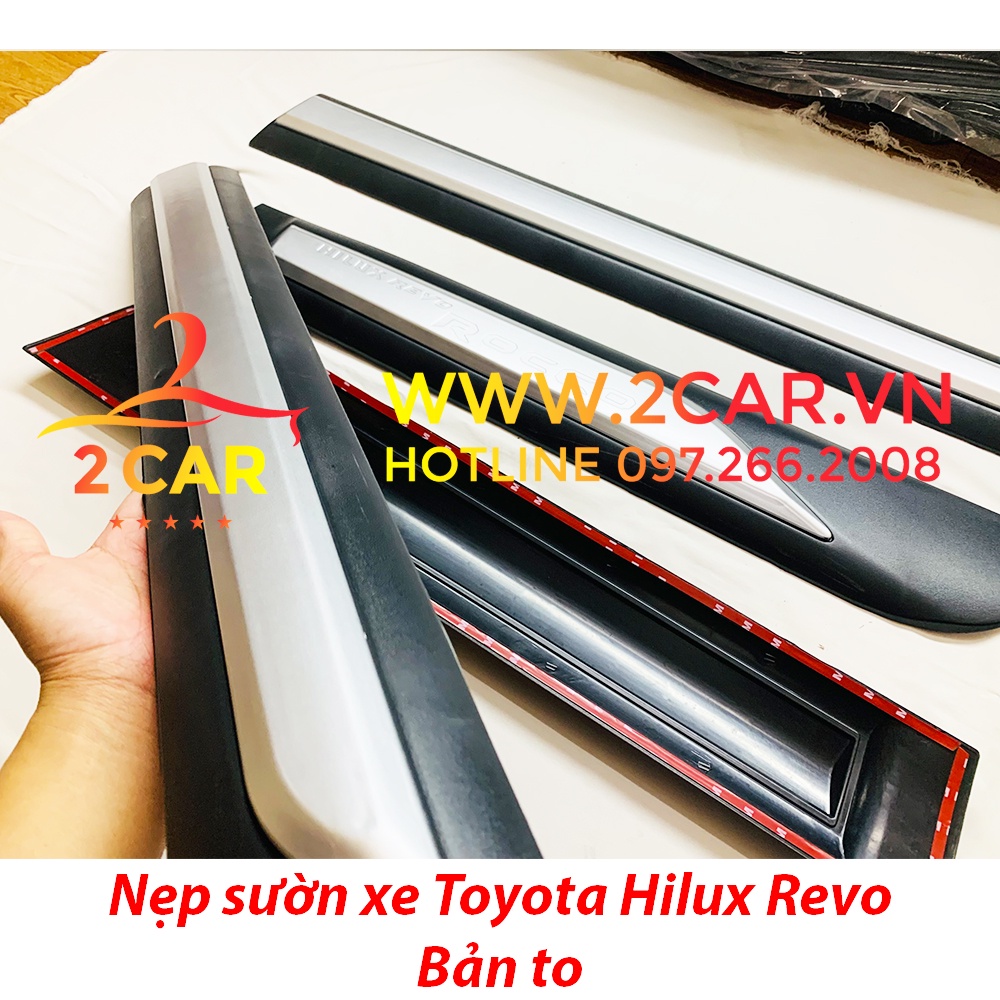 Nẹp Sườn, Nẹp Hông xe Toyota Fortuner , Hilux 2017 2018 2019 2020 2021 2022 2023- BẢN TO 2 MÀU