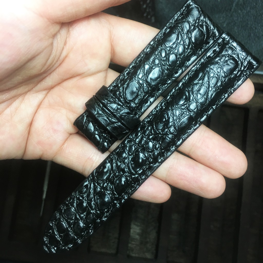Dây da đồng hồ cá sấu thật 100% size 22mm