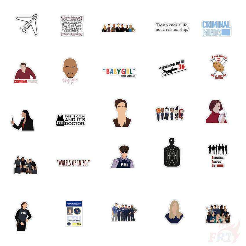 ❉ Criminal Minds - Series 01 Classical TV Shows Stickers ❉ 50Pcs/Set Waterproof DIY Decals Doodle Stickers