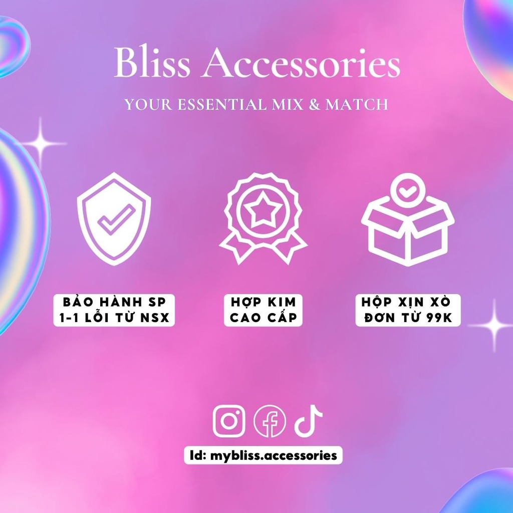 Lắc tay, vòng tay ngo.c trai bi nhỏ hình hoa đá CZ Trendy Bliss Accessories