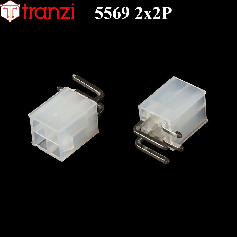 Giắc cắm header 4.2mm 5569 2x2P chân cắm cong trắng - túi 10 cái