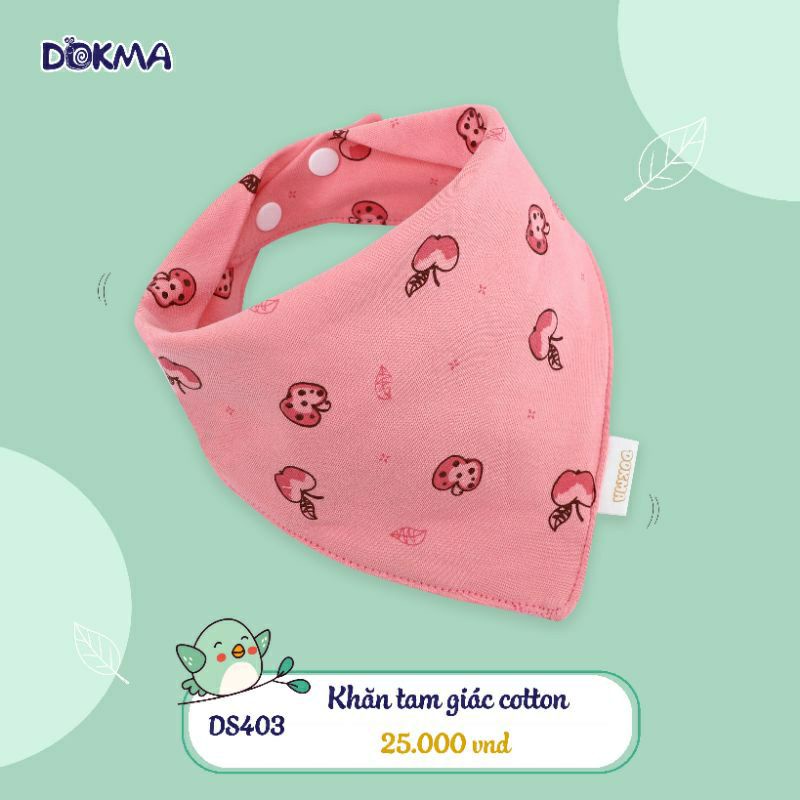 Khăn yếm tam giác cotton Dokma in hình siêu xinh