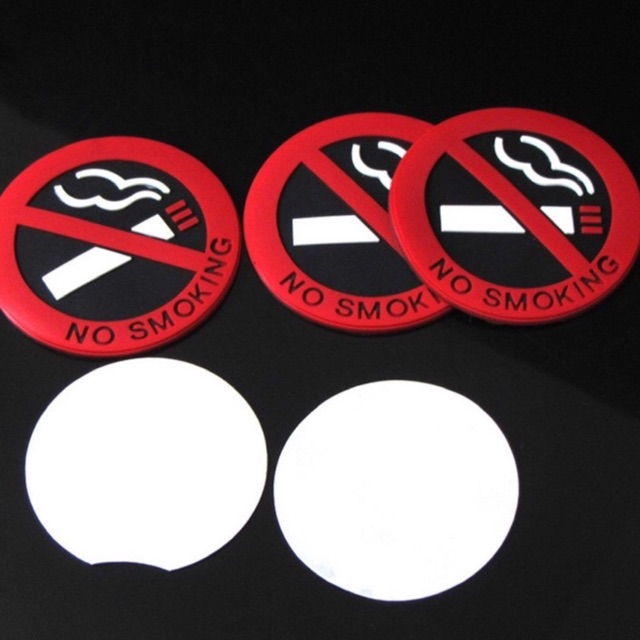 Tem dán No Smoking trong xe ô tô - bộ 5 cái