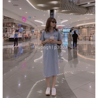 Đầm Dáng Xuông Polo Cổ Đức Chất Cotton Mịn Mát