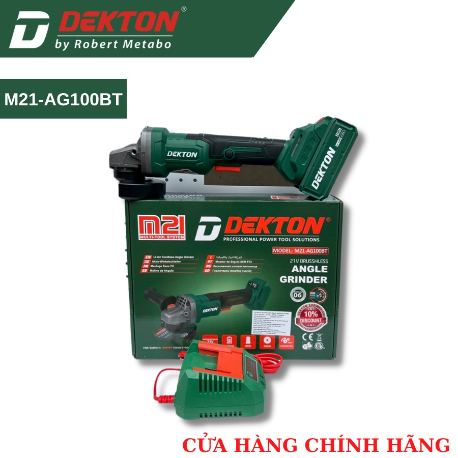 Thân Máy Mài Dùng Pin / Cò Tăc Bóp / Dekton M21- AG100BT /Chân Pin Phổ Thông