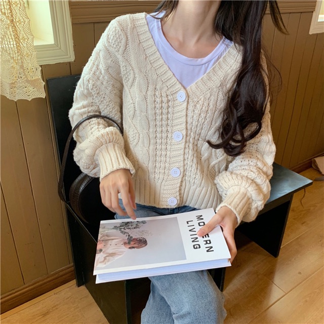 Áo cardigan len vặn thừng | BigBuy360 - bigbuy360.vn