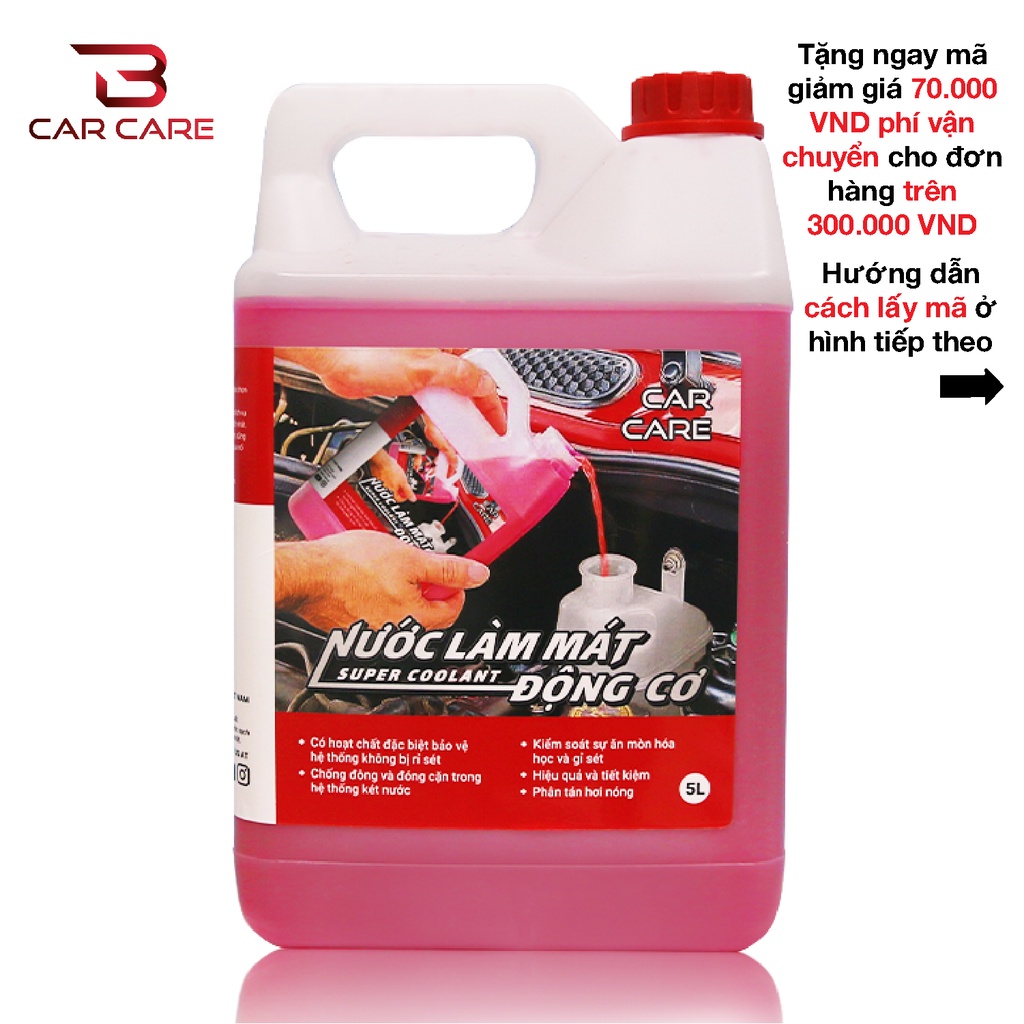 Nước làm mát động cơ ô tô màu đỏ CAR CARE [5 Lít] ✅