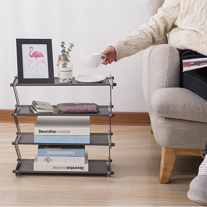 Kệ 4 tầng nhựa hình chữ Z kệ sách đa năng thông minh
