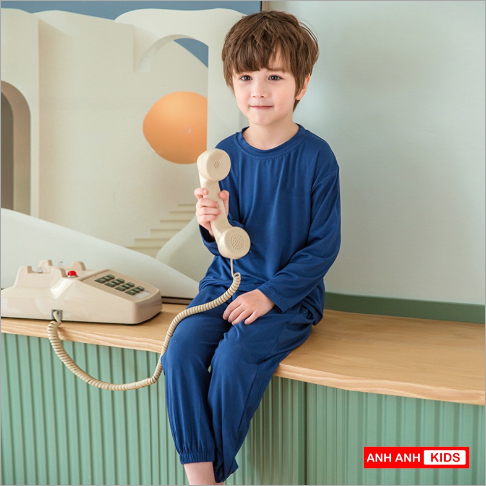 [HOT SALE] Bộ thu đông Cho Bé Trai, Bé Gái Chất Thun 4 chiều Dáng Alibaba Áo dài Quần Dài - ANHANHKIDS