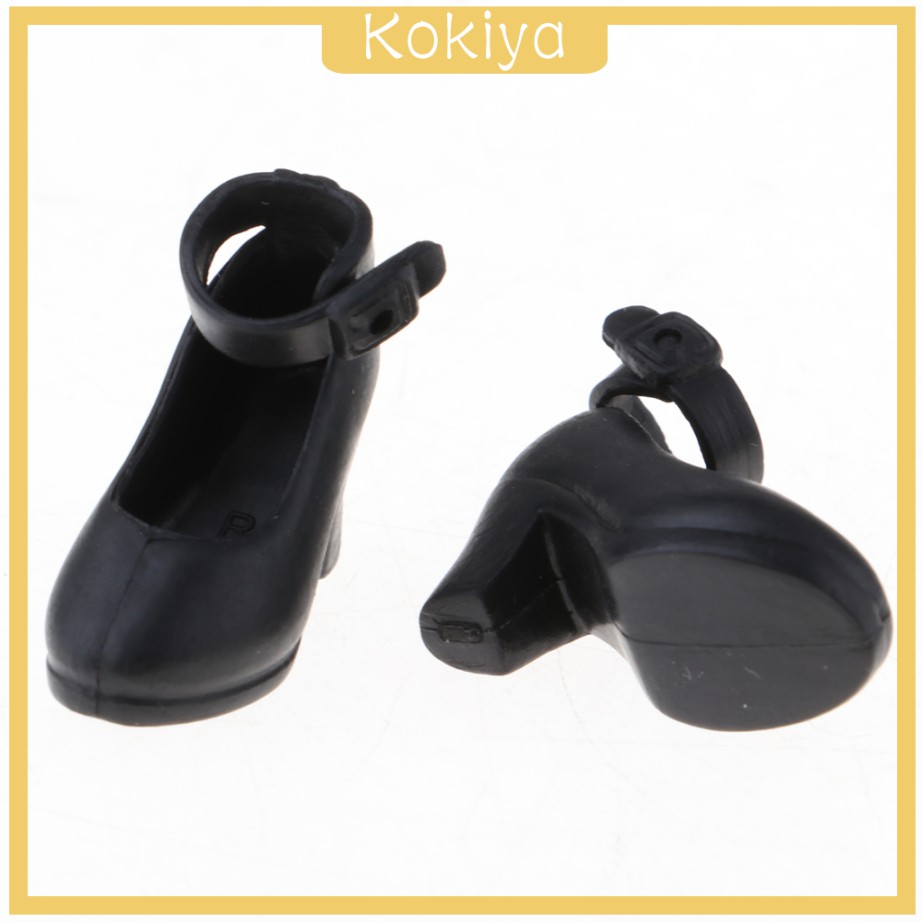 Giày Cao Gót Mini Màu Đen Cho Búp Bê Tỉ Lệ 1 / 6