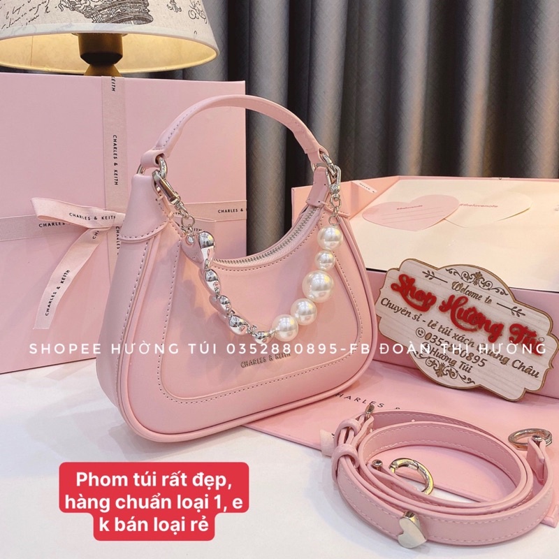 Túi kẹp nách hồng mẫu mới size 20 có hộp