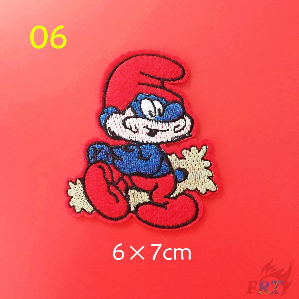 ☸ Sticker Ủi Thêu Hình Hoạt Hình The Smurfs ☸ 1 Sticker Ủi Thêu Hoạt Hình Dễ Thương