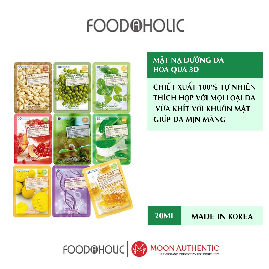 Mặt Nạ Dưỡng Da Hoa Quả 3D Foodaholic Hàn Quốc | Thế Giới Skin Care