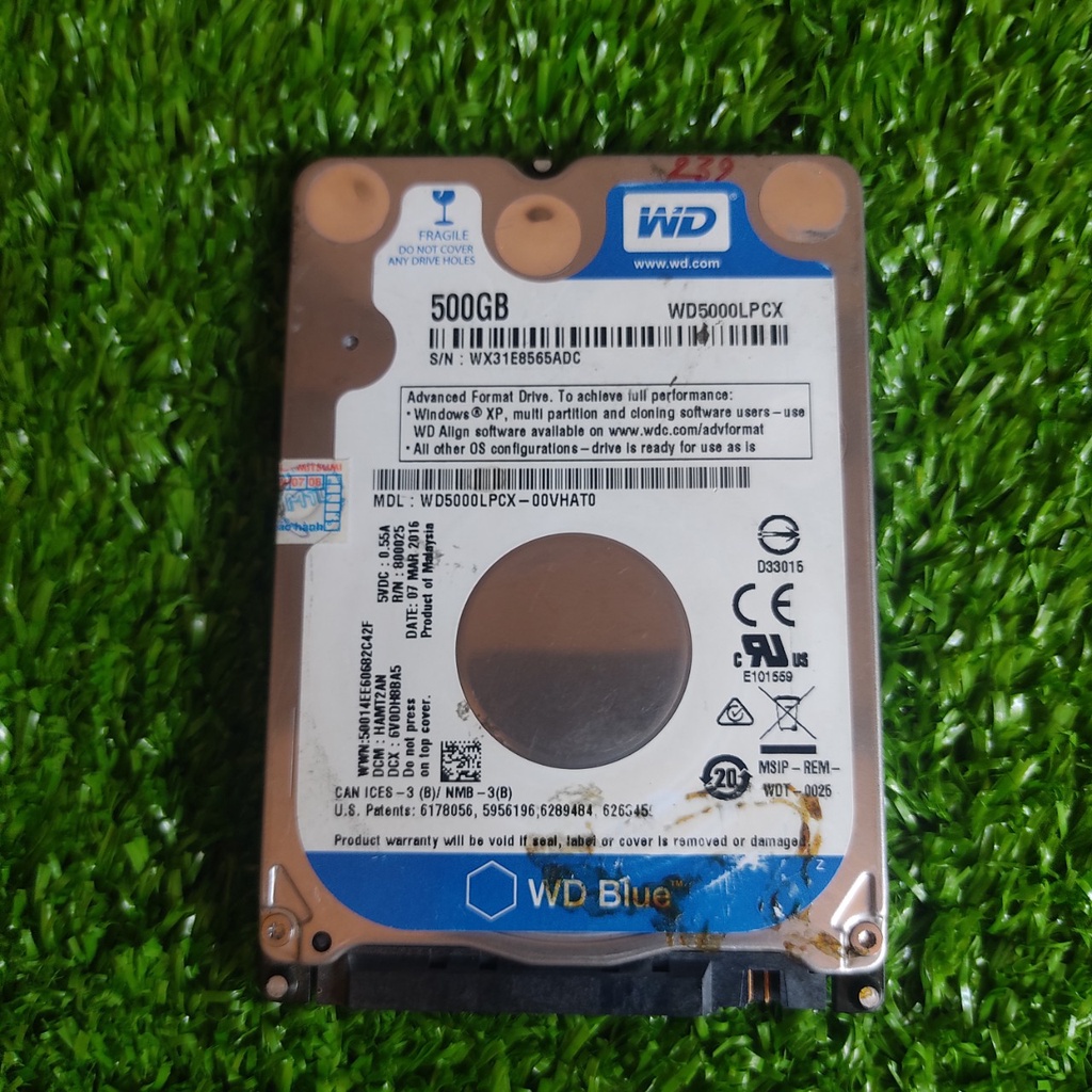 Ổ cứng HDD WD 500Gb dùng cho máy tính (Đã qua sử dụng)