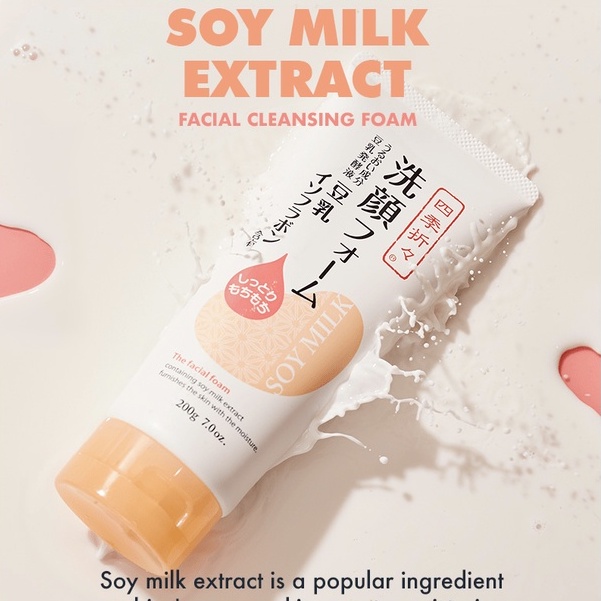 Sữa Rửa Mặt Kumano Soy Milk The Facial Foam đậu nành trắng da, mịn màng 200g