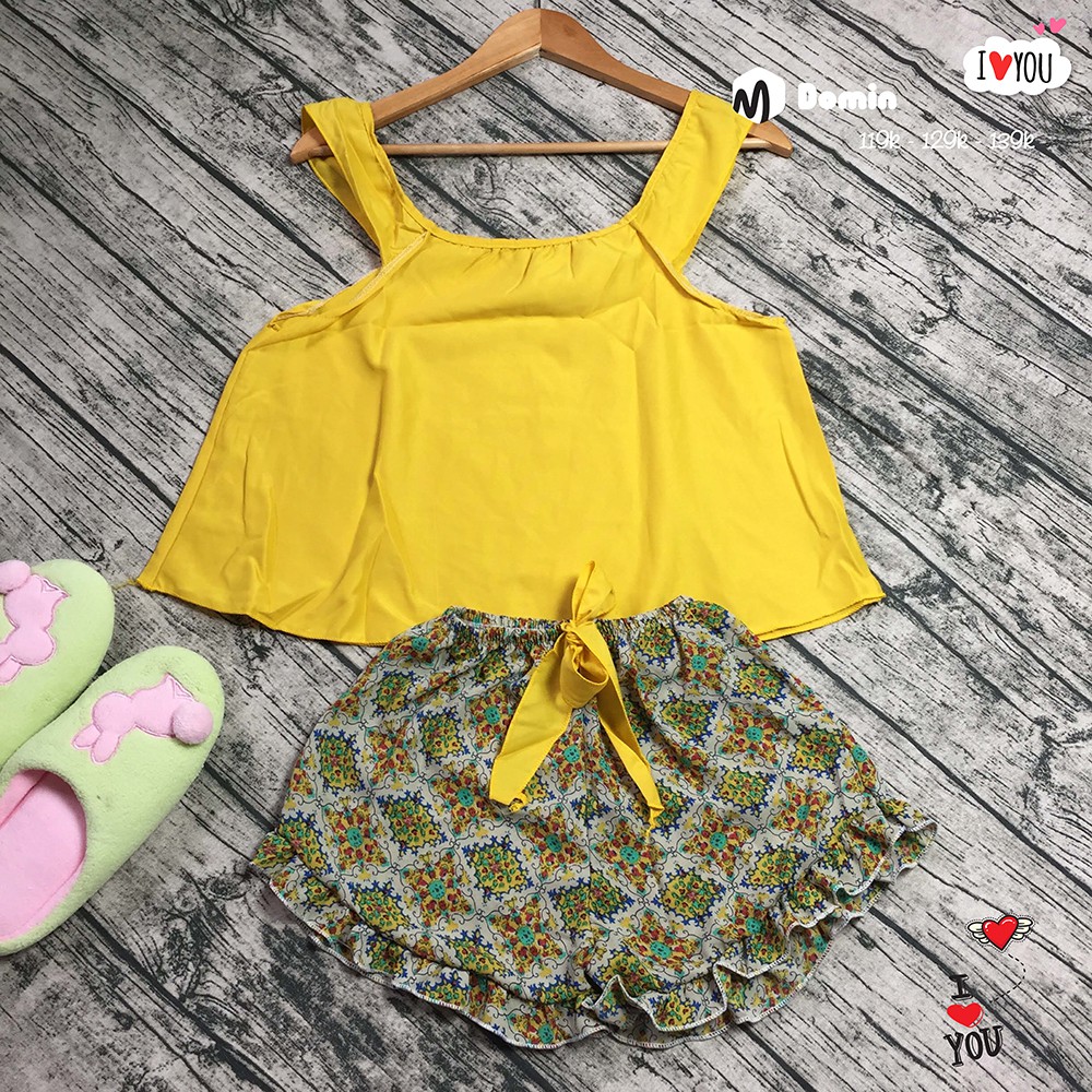 Đồ Bộ Mặc Nhà Ngắn Kiểu Cánh Tiên Áo Phi Lụa Quần Voan Thoáng Mát Mềm Mịn Không Nhăn - DOMIN | BigBuy360 - bigbuy360.vn