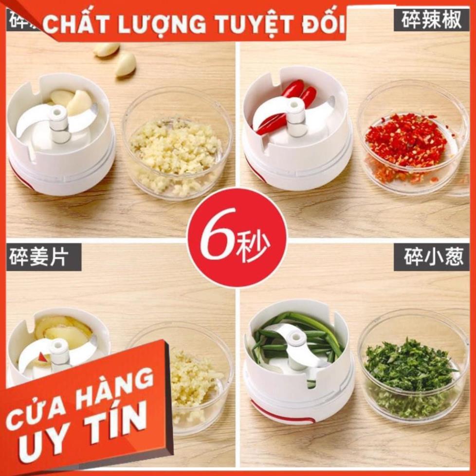HOT - Dụng cụ xay tỏi ớt cầm tay đa năng thế hệ mới, Máy xay tỏi Kéo Tay Mẫu Mới. HCM.