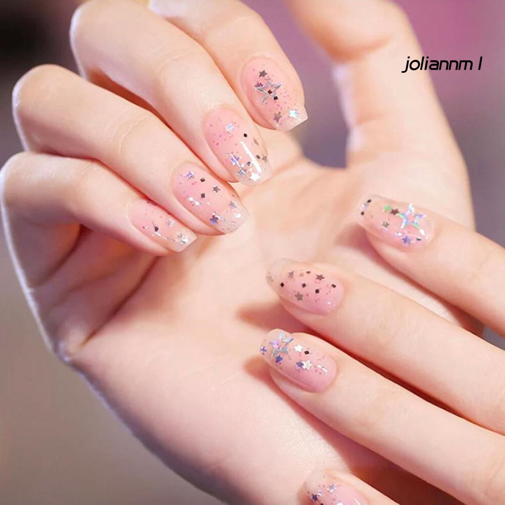 Phụ kiện kim sa hinh ngôi sao/ mặt trăng/ trái tim trang trí cho móng tay DIY