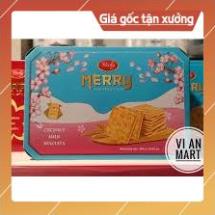 [ICLN9 giảm 5K cho đơn hàng 50k]  BÁNH QUY SỮA DỪA RICHY MERRY XANH COCONUT MILK BISCUITS 396G