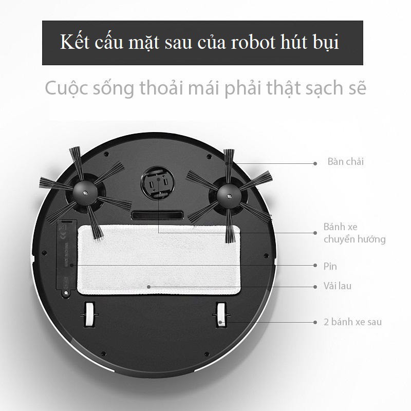 Robot hút bụi thế hệ mới - cảm biến siêu nhạy - di chuyển thông minh - quét, hút, lau nhà sạch sẽ  - không gây tiếng ồn