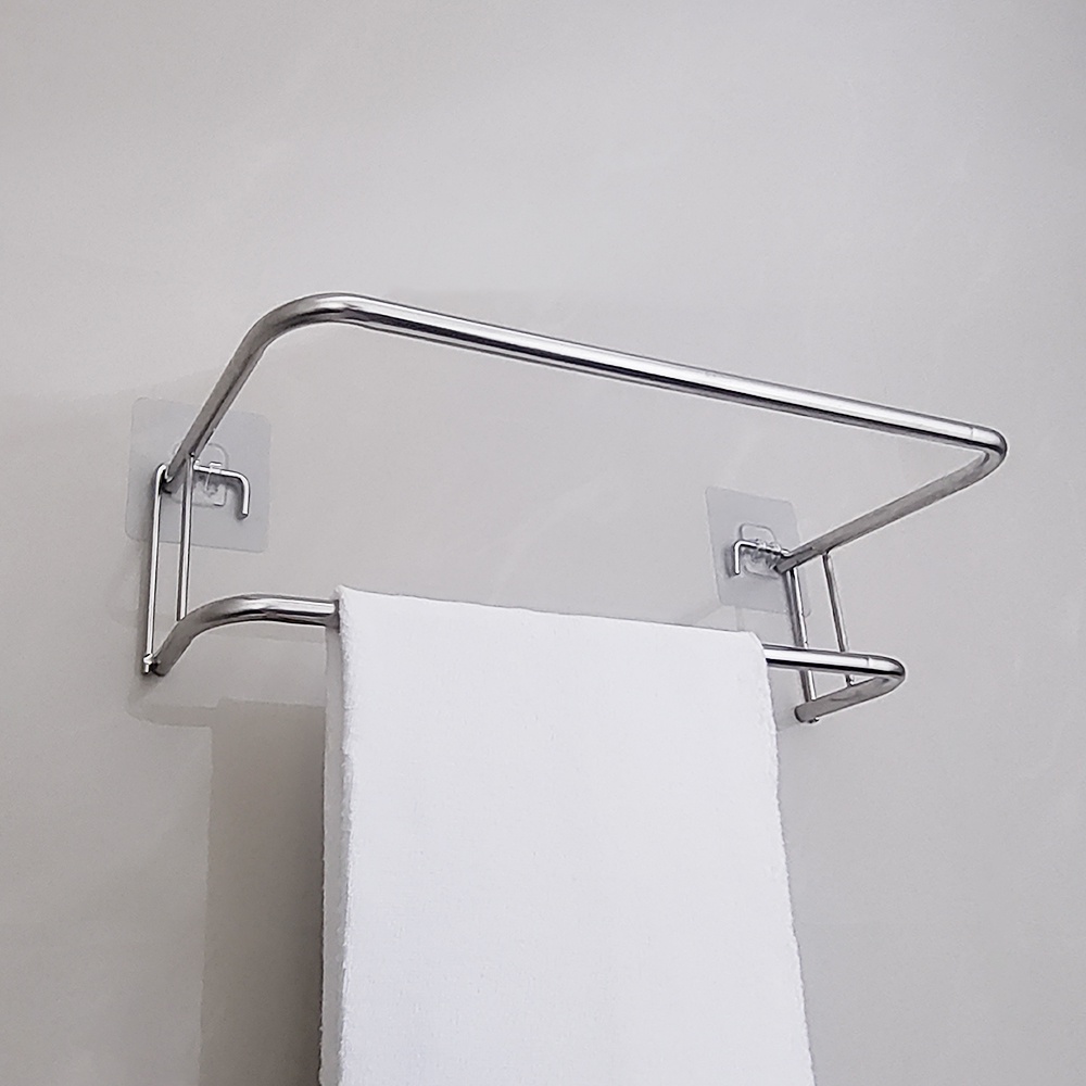 Giá treo khăn nhà tắm dán tường Living C, kệ nhà tắm inox treo khăn treo đồ đa năng tiện dụng