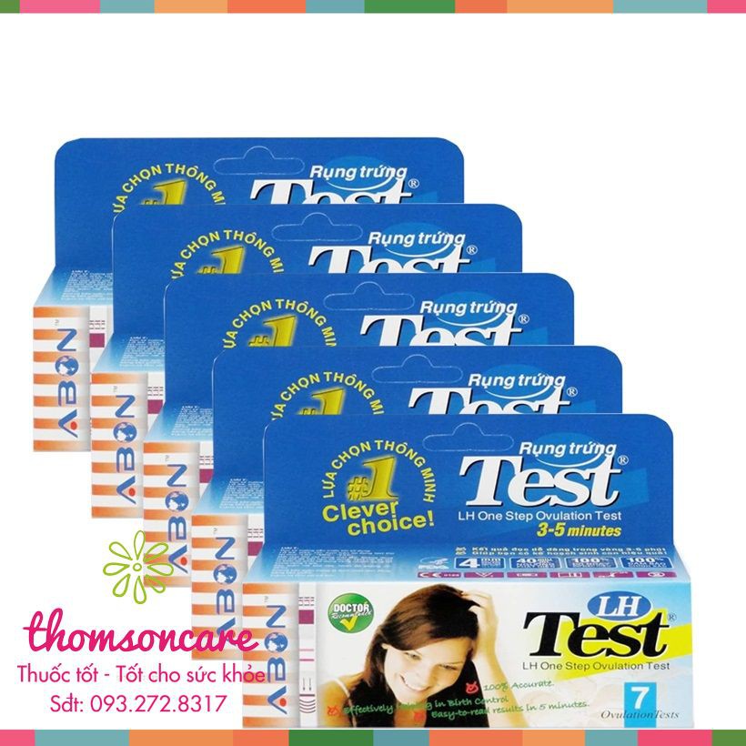 Que test rụng trứng Abon - Hộp 7 que - Kết quả nhanh - Giao hàng kín đáo - Che tên sản phẩm