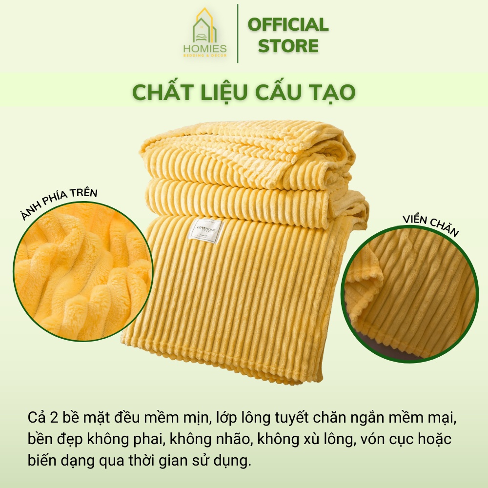 Chăn Tuyết Mùa Hè HOMIES Bedding &amp; Décor Họa Tiết Kẻ Tăm Mềm Mịn Nhập Khẩu - Kích Thước 2m x 2m3
