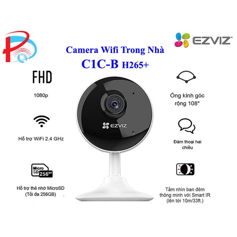 [Mã INBAU300 giảm 10% đơn 250K] Camera Wifi Trong Nhà EZVIZ C1C-B FHD 1080P - đàm thoại 2 chiều - Hàng chính hãng