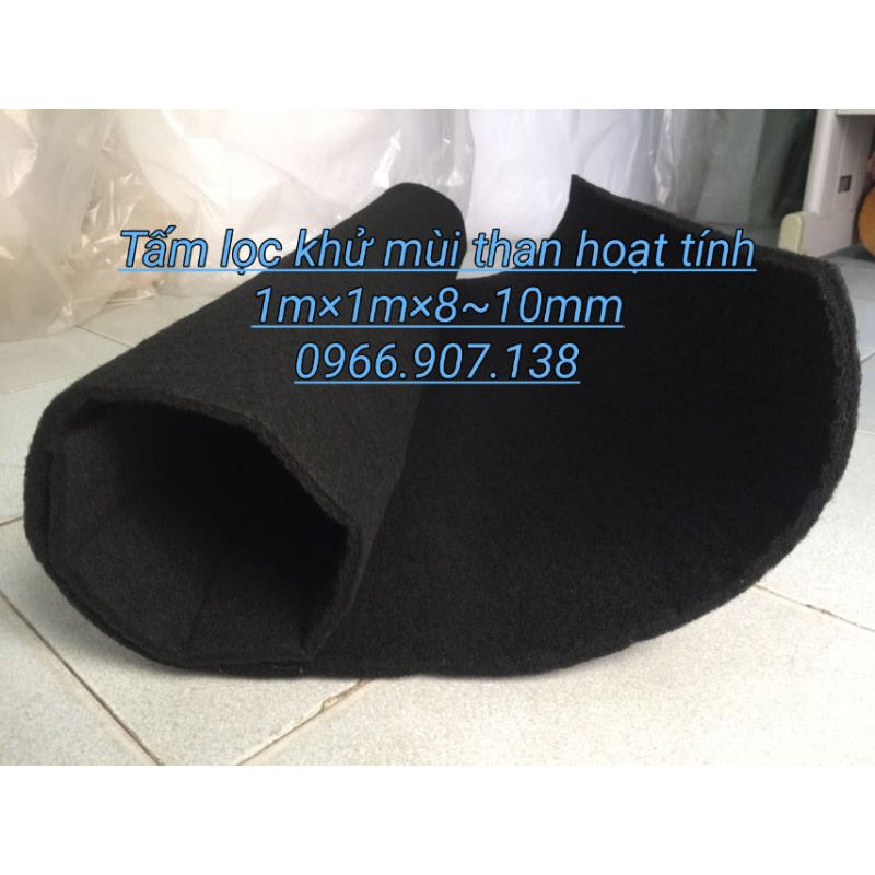 2 Mét Bông Lọc Khử Mùi Than Hoạt Tính. Tấm Lọc Carbon Khử Mùi  Dày 8~10mm