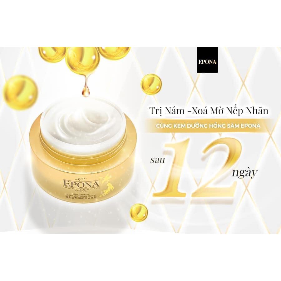 Kem Nám Hồng Sâm Epona Red Gingseng Gold Whitening Cream 50ml