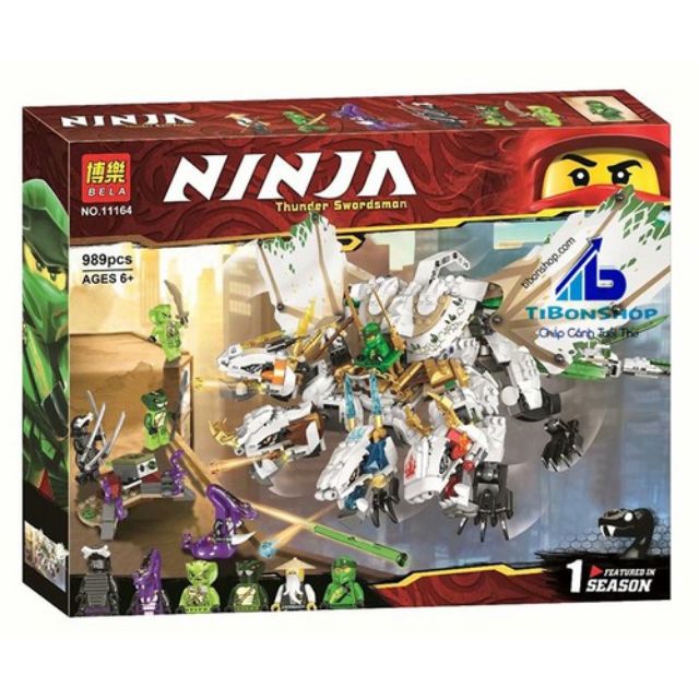 Lắp Ráp Ninjago Rồng Trắng 4 đầu-BELA 11164    Lắp Ráp Ninjago Rồng Trắng 4 đầu - BELA 11164