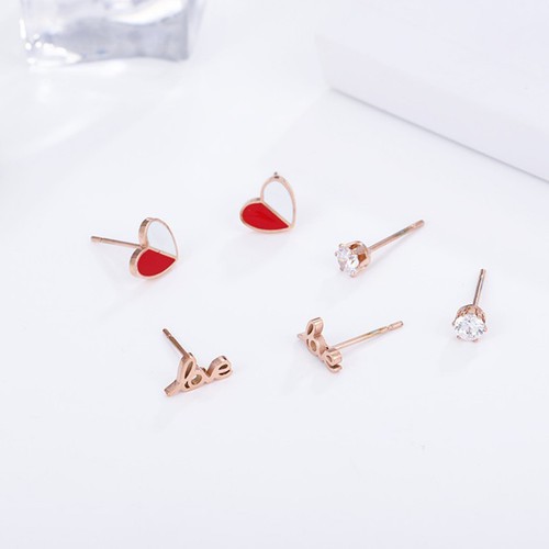 Bộ 3 Đôi Bông Tai Titan Ko Đen TT 2481