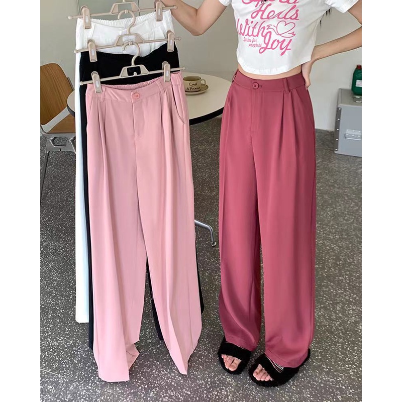 Quần COZOKC ống rộng lưng cao thời trang cho nữ