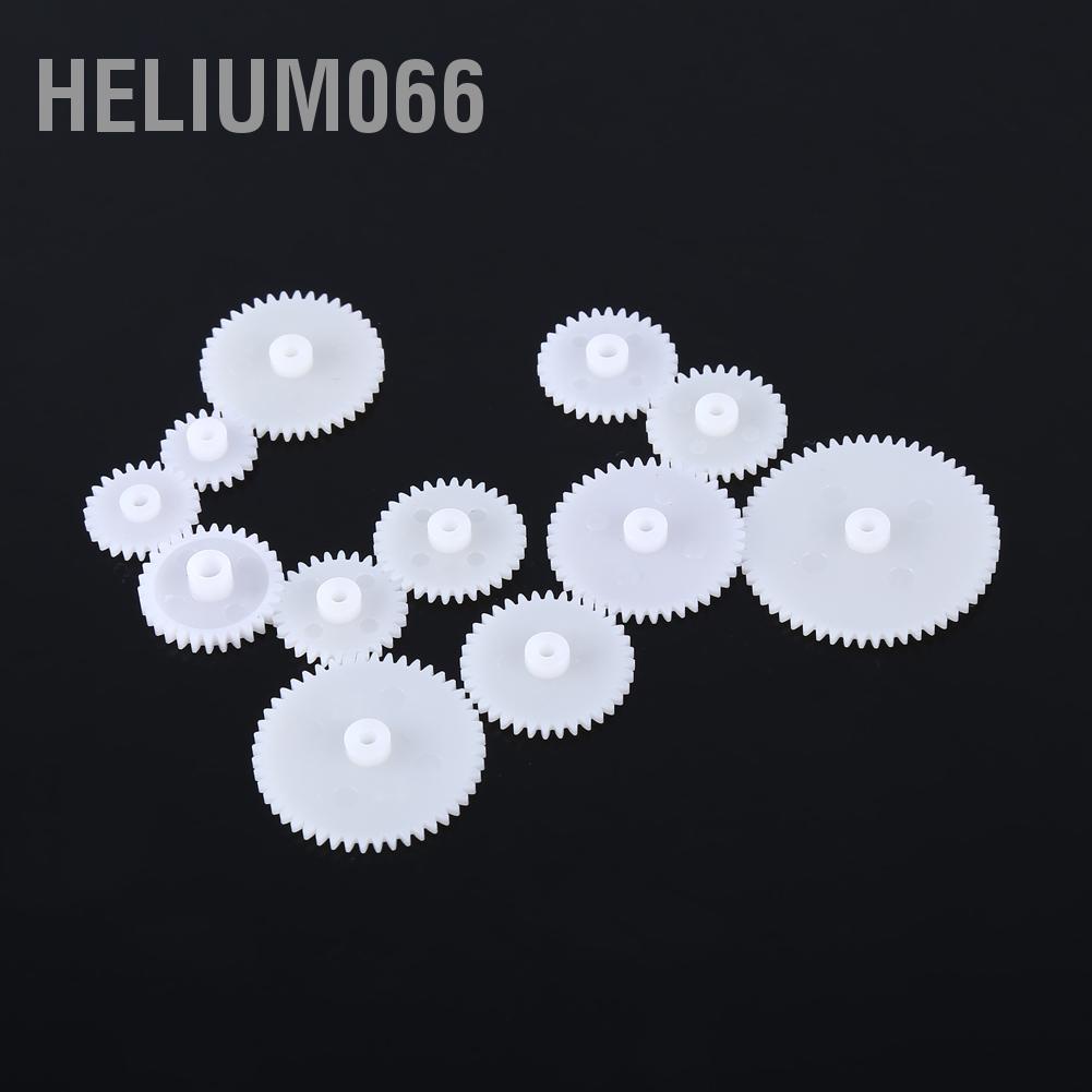 Helium066 12pcs Plastic Gears Kits Motor Gear Set Assembly for Robot Toy Automobile Cars DIY