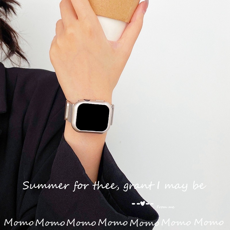 Dây Đeo Inox 2 Trong 1 Cho Đồng Hồ iWatch 7 Band 45mm 41mm 42mm 40mm 44mm Series 6 3 4 5 SE 6