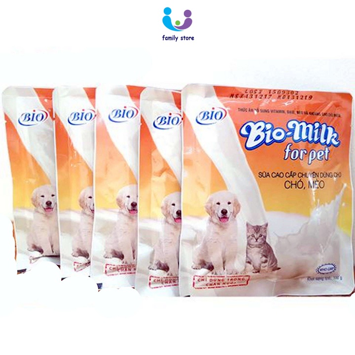 Sữa Bột Bio Milk For Pet Cung Cấp Vitamin Đạm Béo Và Khoáng Cho Chó Mèo 100g