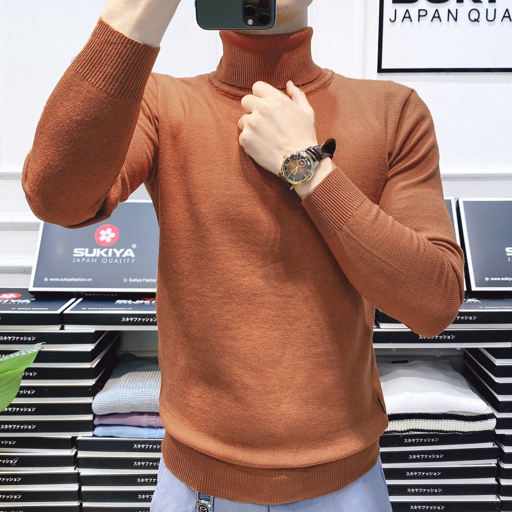 Áo Len Nam Cổ Lọ SUKIYA Chất liệu Len Lông Thỏ mềm mịn đẹp AL14
