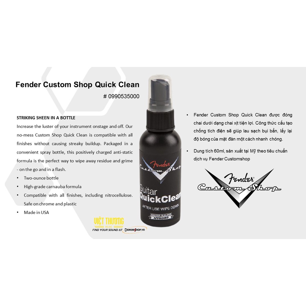 Dung dịch vệ sinh và bảo dưỡng đàn guitar chính hãng Fender Guitar Cleaning Products