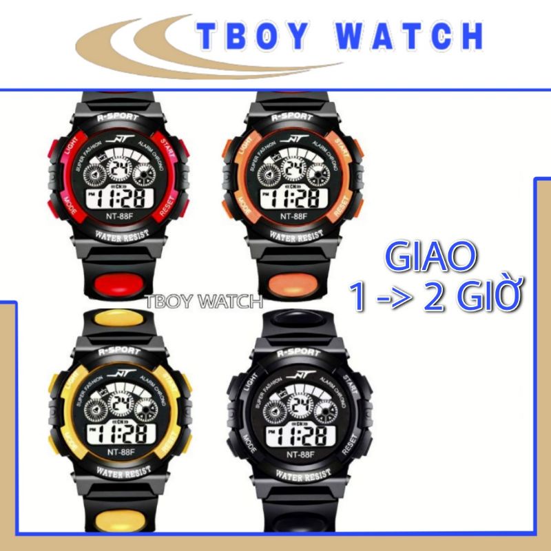 Đồng Hồ Trẻ Em, Bé Trai Bé Gái Phong Cách Điện Tử Thể Thao Sport Có Đèn Led 7 Màu -D17-