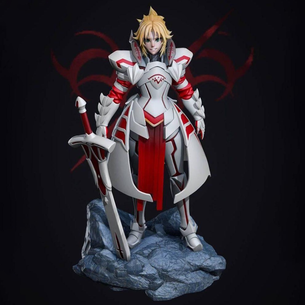 Mô Hình Red Saber Modred Fate Apocrypha  Bằng Chất Liệu Nhựa Resin - Cao 14 cm